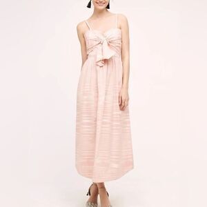 Whit Two Anthropologie Knotted Ikat Maxi Dress Striped Knotted Bow Size 12P
